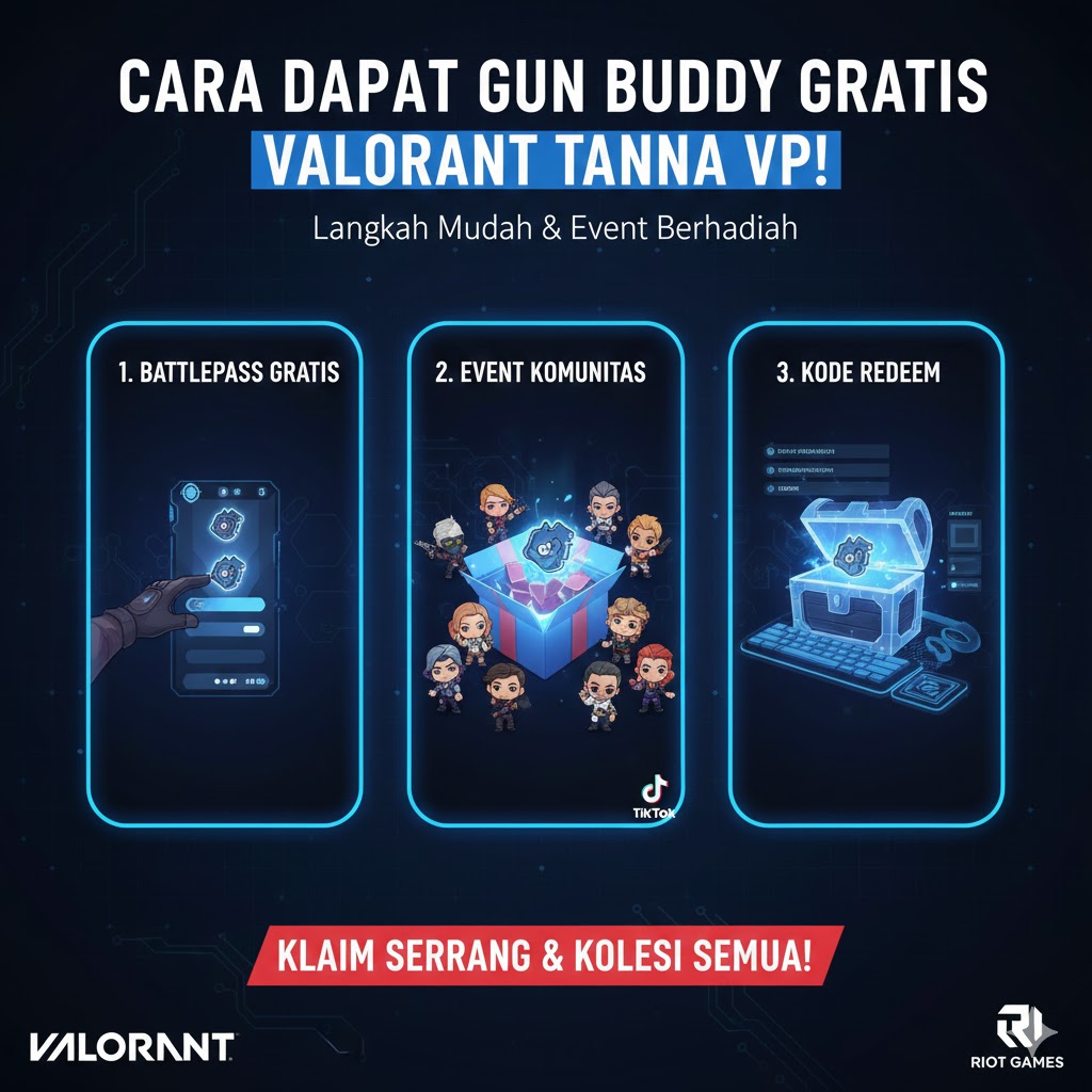Cara Dapat Gun Buddy Gratis Valorant Tanpa VP! Tips Terlengkap 2025