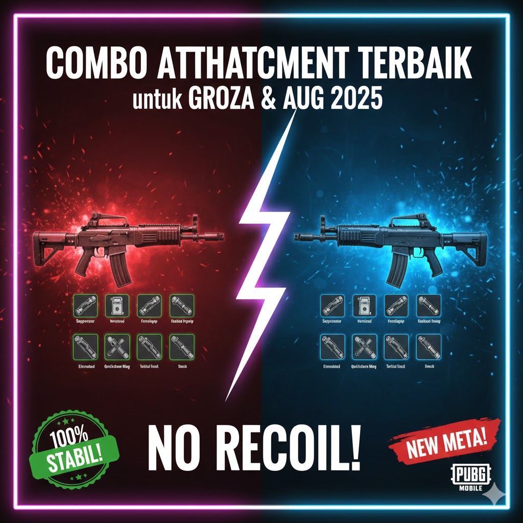 Combo Attachment Terbaik untuk Groza & AUG 2025 PUBG Mobile No Recoil!