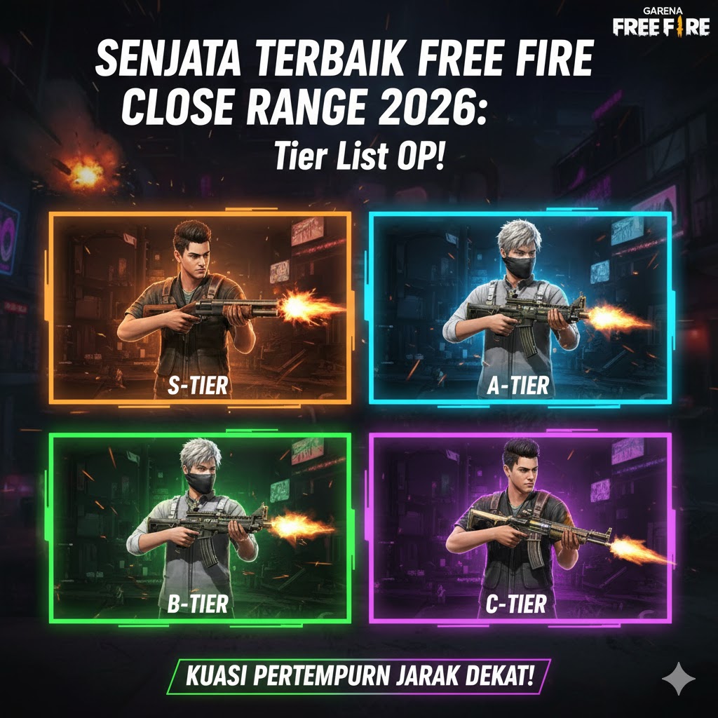 Senjata Terbaik Free Fire Close Range 2026: Tier List OP!