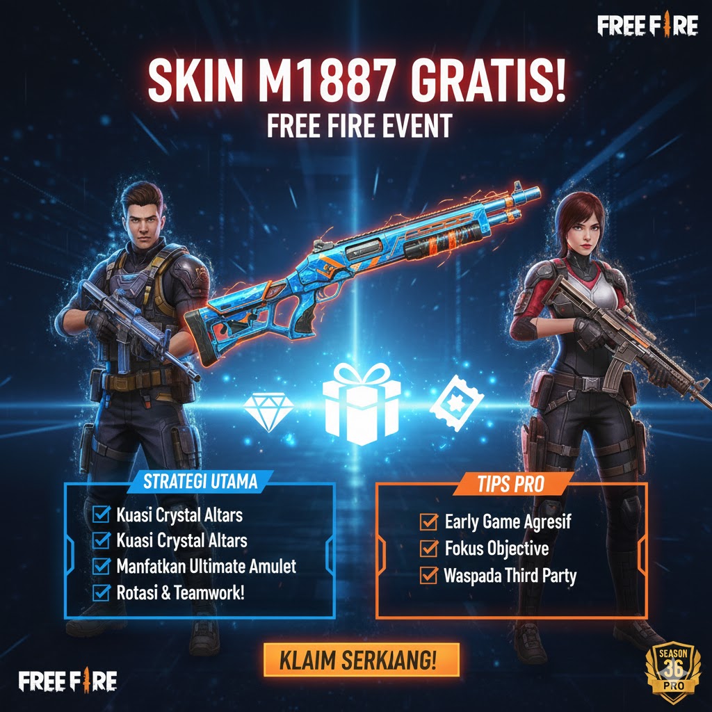 Skin M1887 Gratis Free Fire Event