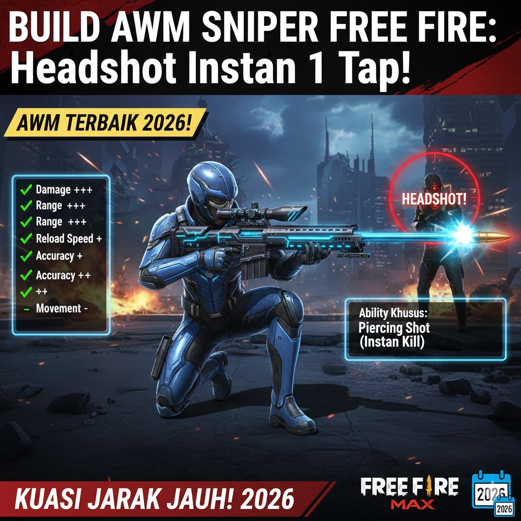 Build AWM Sniper Free Fire: Headshot Instan 1 Tap 2026 OP!