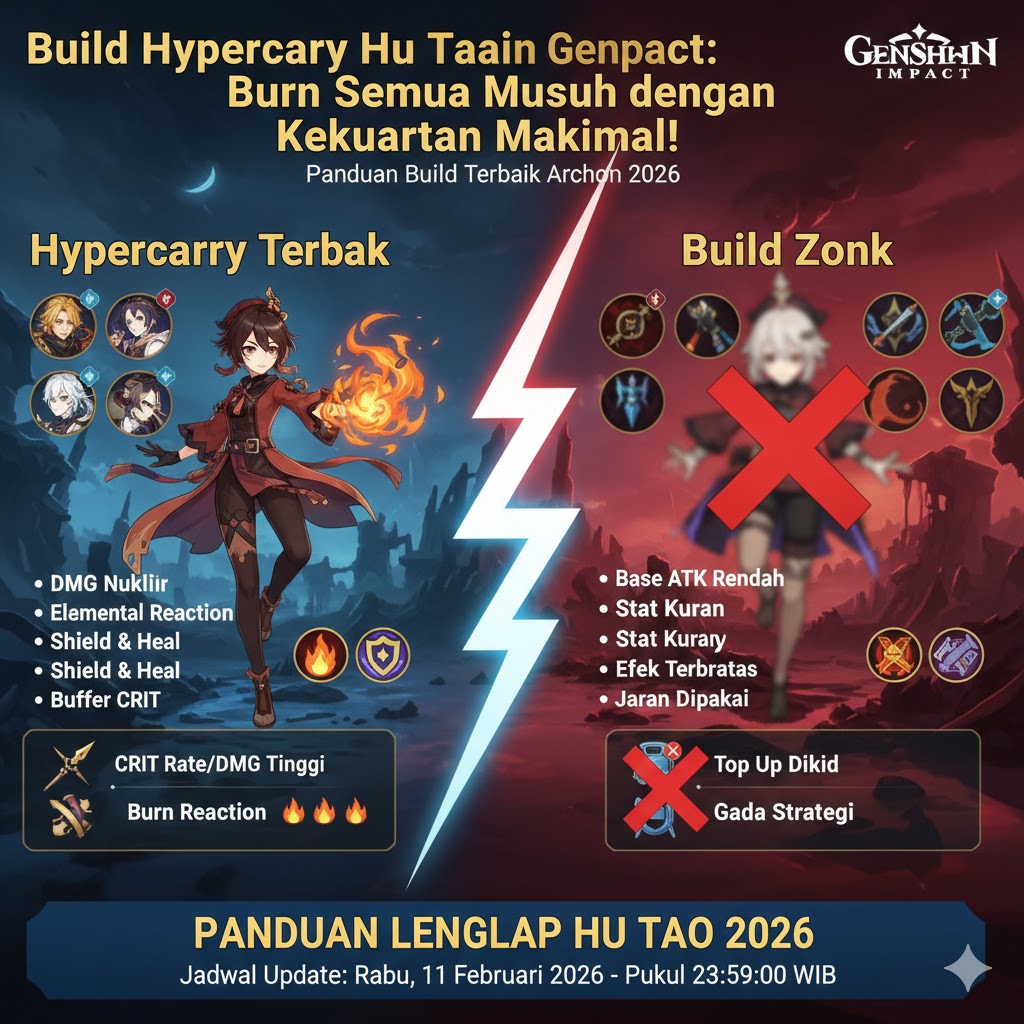 Build Hypercarry Hu Tao Genshin Impact: Burn Semua Musuh dengan Kekuatan Maksimal!