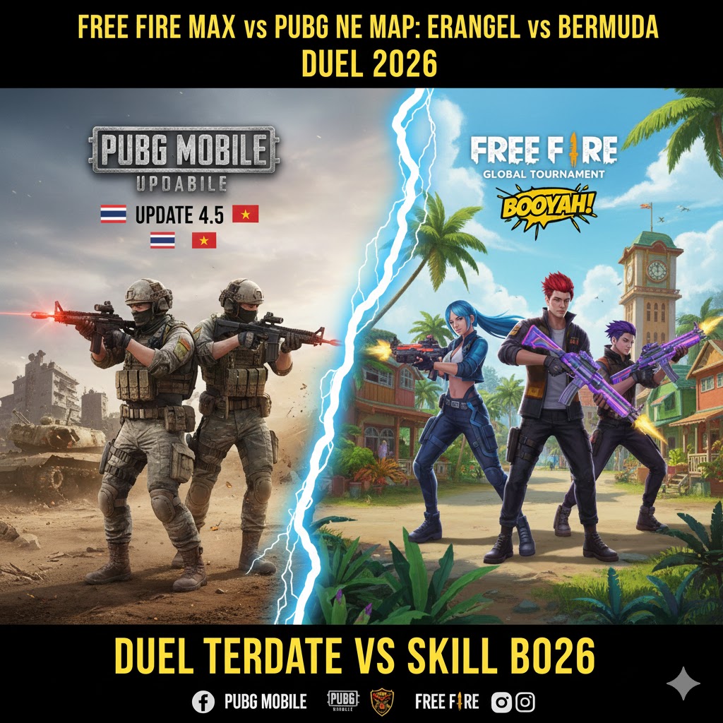 Free Fire Max vs PUBG New State: Map Erangel vs Bermuda Duel 2026