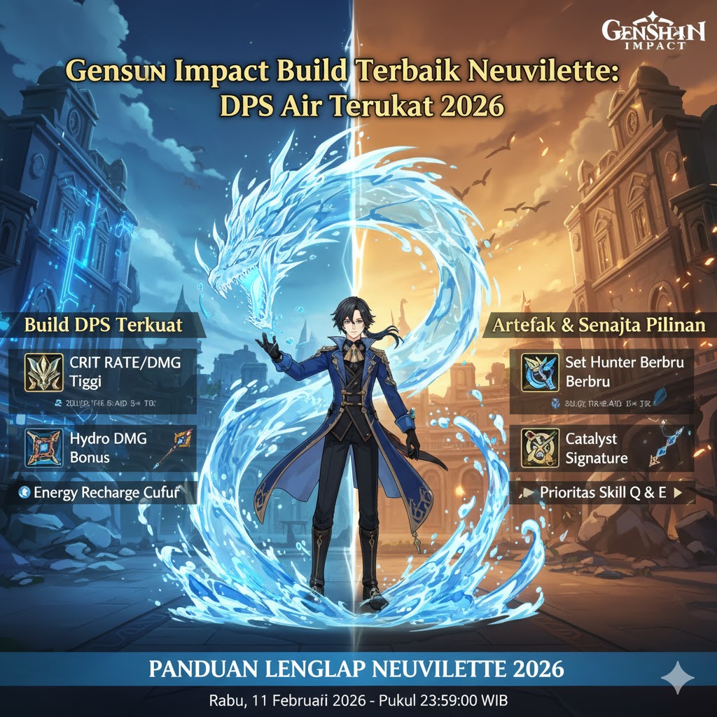 Genshin Impact Build Terbaik Neuvillette: DPS Air Terkuat 2026