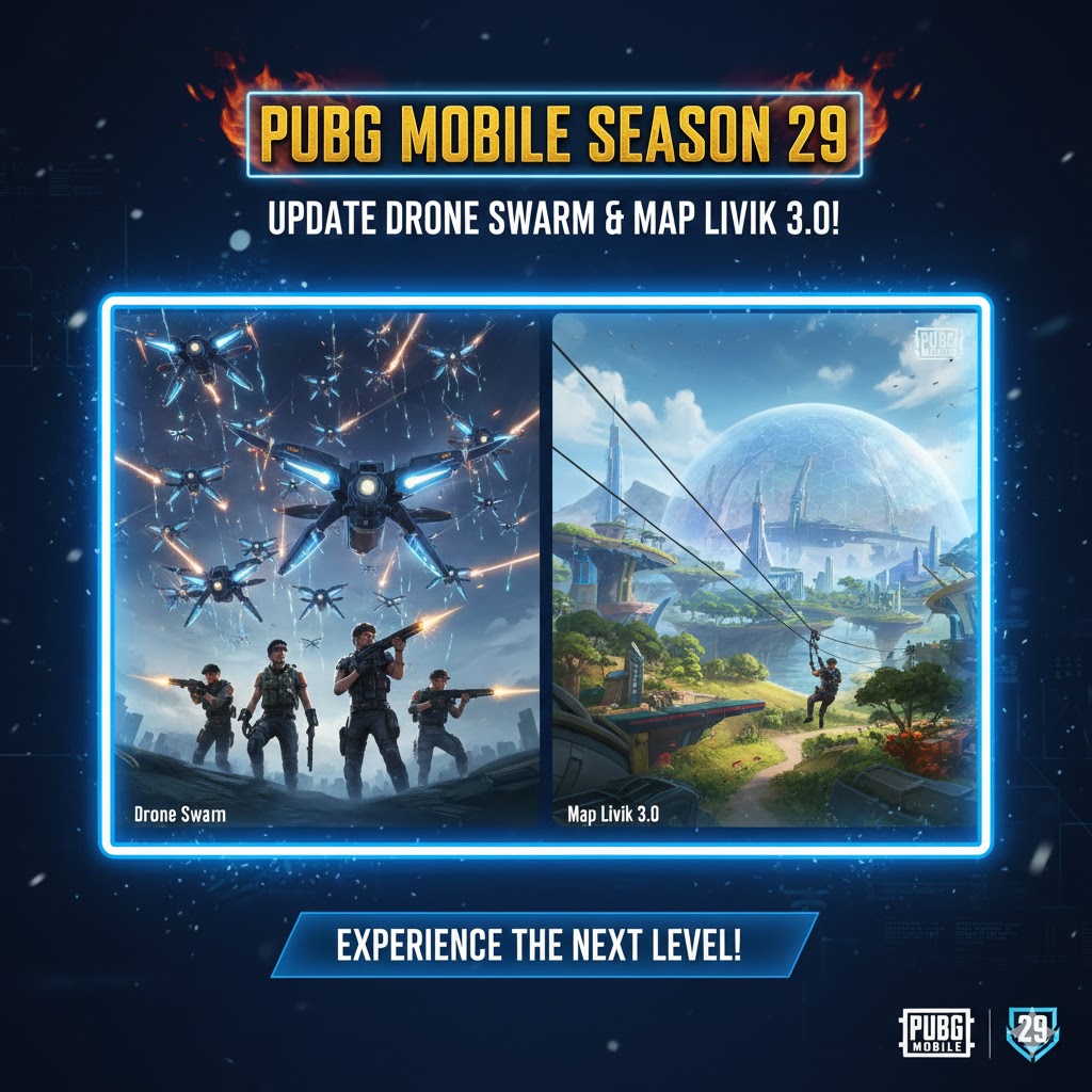 PUBG Mobile Season 29: Update Drone Swarm & Map Livik 3.0!